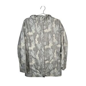Columbia Omni-Tech Rain Jacket Grey White Abstract Camo Print Waterproof XL‎